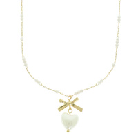 PEARL HEART PENDANT NECKLACE